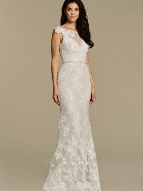 Tara Keely Mya 2607 Lace Sheath Wedding Dress Ivory Size 12